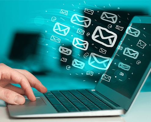 email marketing on laptop