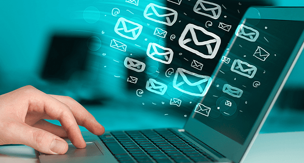 email marketing on laptop